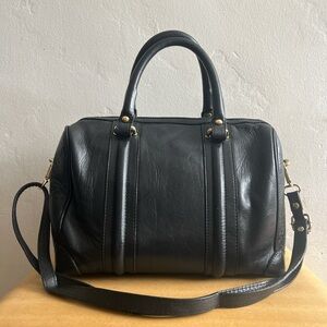 NWOT- Vera Pelle Black Satchel Italian Leather Handbag